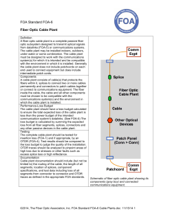 FOA Standard FOA-6 Cable Plants