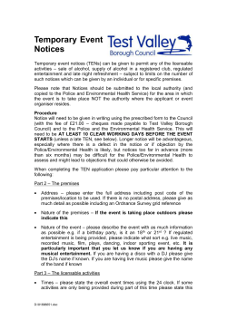 Temporary Event Notices - Test Valley Borough Council