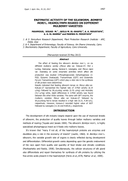 enzymatic activity of the silkworm, bombyx mori l. heamolymph