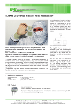 climate monitoring in clean room technology