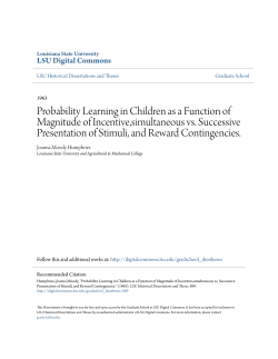Probability Learning in Children as a Function of Magnitude of