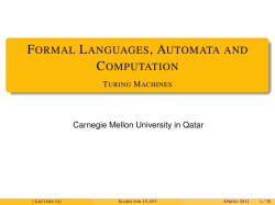 Formal Languages, Automata and Computation