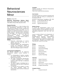 Behavioral Neurosciences Minor