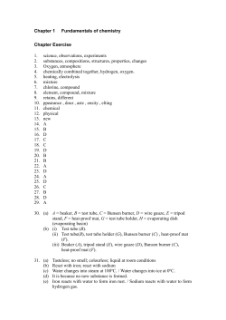 Chapter 1 Fundamentals of chemistry Chapter Exercise 1. science