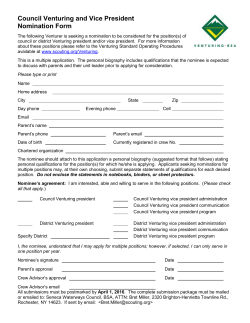 Council Venturing and Vice President Nomination Form