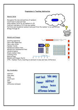 Progression in Calculations Written methods of