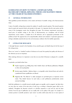 guidelines on how to write a seminar paper, bachelor`s thesis