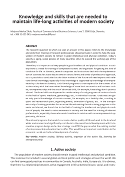 Knowledge and skills that are needed to maintain life