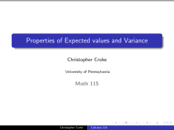 Properties of Expected values and Variance - Penn Math