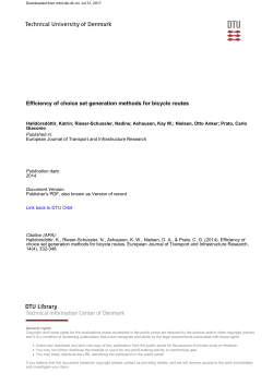 Efficiency of choice set generation methods for bicycle