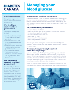 Managing your blood glucose - Canadian Diabetes Guidelines