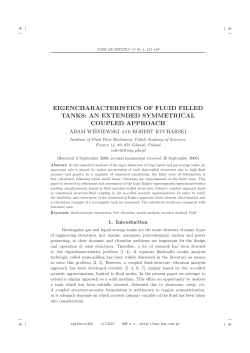 EIGENCHARACTERISTICS OF FLUID FILLED TANKS: AN