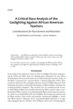 A Critical Race Analysis of the Gaslighting Against African