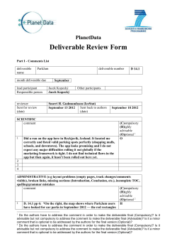 ACTIVE Deliverable template - PlanetData