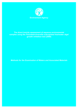 Environment Agency The direct toxicity assessment of