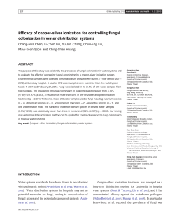Efficacy of copper&ndash;silver ionization for controlling