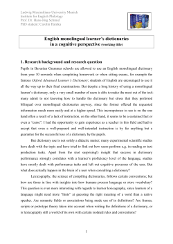 English monolingual learner`s dictionaries in a cognitive perspective