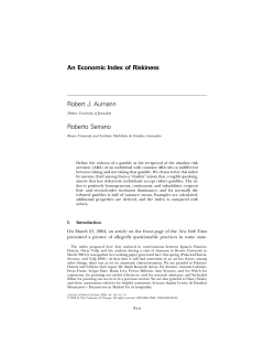 An Economic Index of Riskiness Robert J. Aumann Roberto Serrano