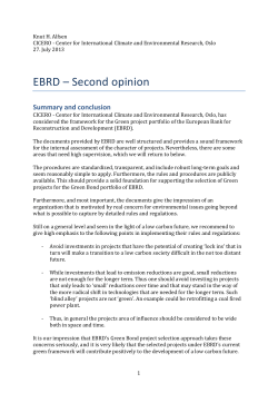 CICERO- EBRD Second Opinion