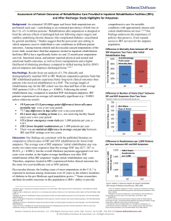 Assessment of Patient Outcomes of Rehabilitative Care Provided in