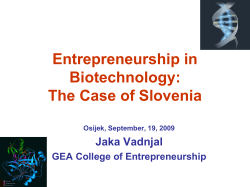 Entrepreneurship in Biotechnology