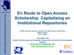 En route to open access scholarship: capitalising on