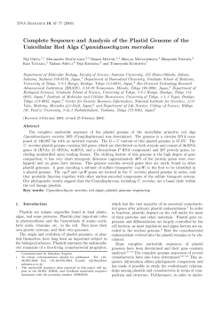 Complete Sequence and Analysis of the Plastid Genome of the