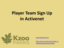 Manager Team Sign Up - Kzoo Parks and Recreation