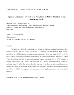 Pigment and amylase production in Penicillium sp NIOM