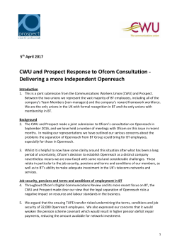 CWU and Prospect Reponse to Ofcom