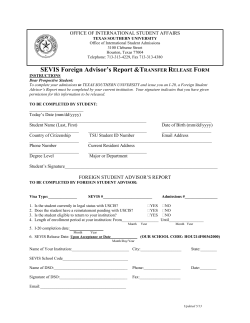 SEVIS Transfer Release Form - Texas Southern University: ::em.tsu