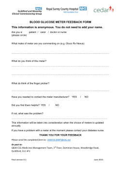 Blood Glucose Meter feed back form