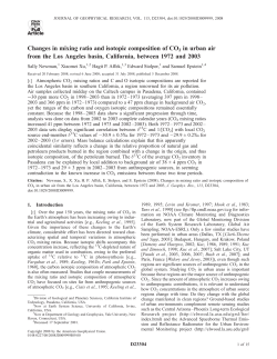 Changes in mixing ratio and isotopic composition of CO2 in urban