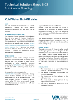 Cold Water Shut-Off Valve