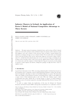 Industry Clusters in Ireland: An Application of Porter`s Model of
