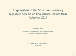 Cryptanalysis of the Structure-Preserving