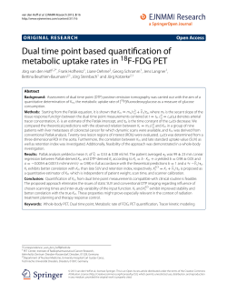 Dual time point based quantification of metabolic uptake rates in F