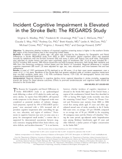 Incident cognitive impairment is elevated in the stroke belt