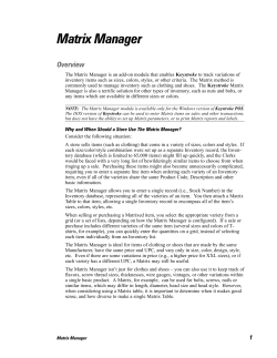 Matrix Manager - Keystroke POS