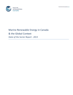 State of the Canadian Marine Renewable Energy Sector 2013