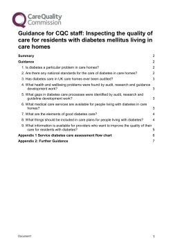 Inspecting the quality of care for residents with diabetes mellitus
