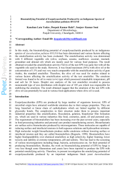Bioemulsifying potential of exopolysaccharide produced by