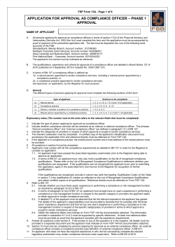 application for registration as a compliance officer