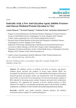 and Glucose-Mediated Protein Glycation in Vitro