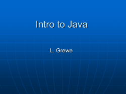 Java Overview/Intro