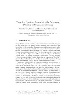 Towards a Cognitive Approach for the Automated Detection of