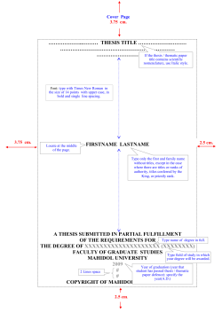 Template for MBA/MM thesis/thematic paper