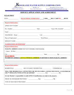 Standard Service Application - Kingsland Water Supply Corp.