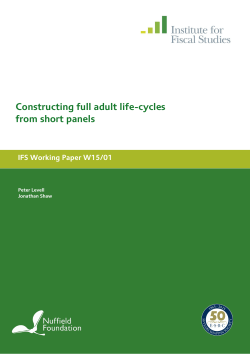 Constructing full adult life-cycles from short panels