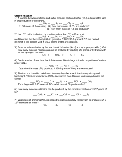 UNIT 9 REVIEW 1.) A reaction between methane